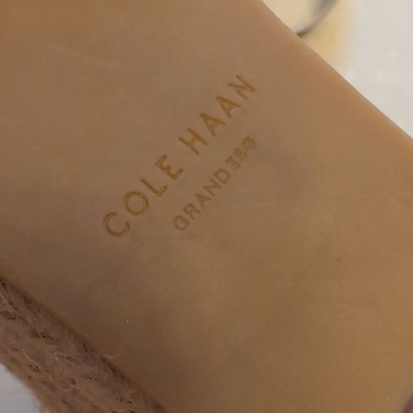 NEW Cole Haan Cloudfeel Espadrille II Wedge Sandals Cream White Size 8.5 - Picture 9 of 13